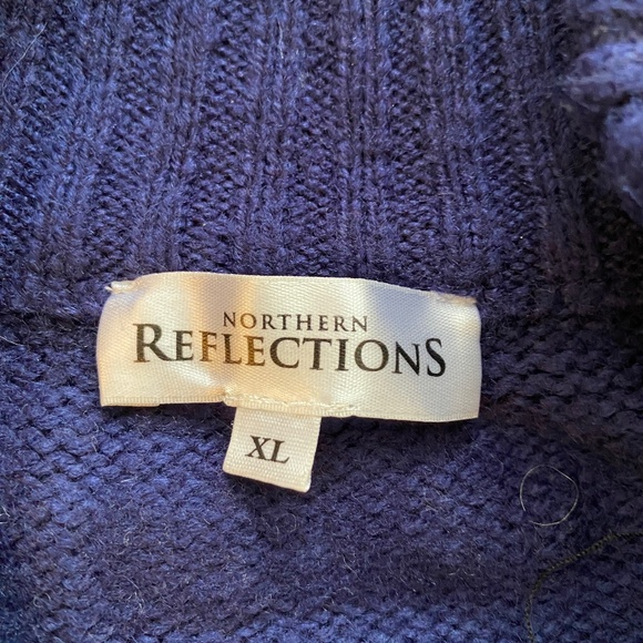 Northern Reflections Fair Isle Zip-Up Sweater – Women’s XL – Navy Blue - Picture 7 of 8